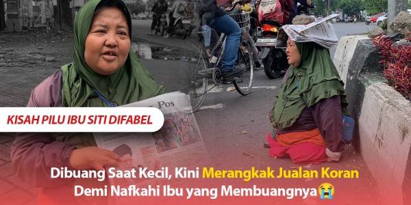 Pilu!! Difabel Penjual Koran Dengan Separuh Tubuhnya