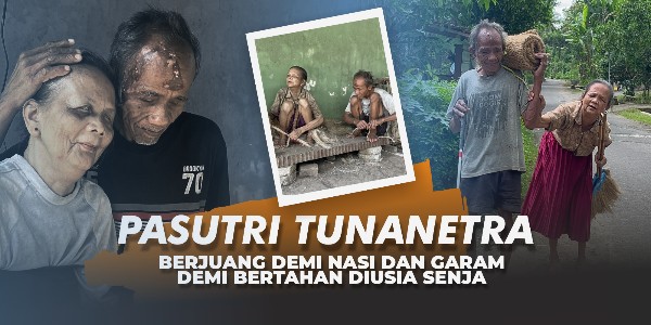 Juang Pasutri Tunanetra Jual Keset Sepi Pembeli