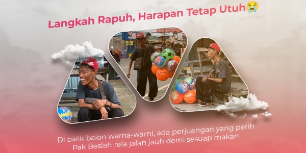Difabel Jalan 10KM Jualan Balon Demi Bertahan Hidup