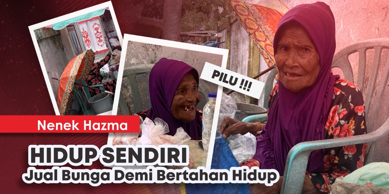 Bantu Mbah Hazma Lansia Penjual Bunga Ziarah