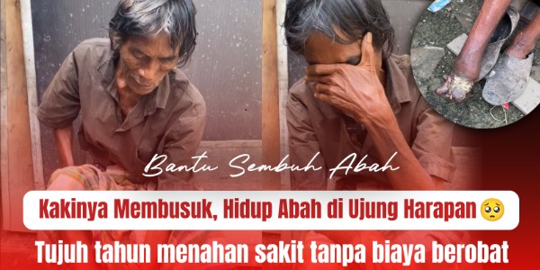 Tak Punya Biaya Berobat, Abah Amsar Bertahan di Tengah Luka yang Tak Kunjung Sembuh
