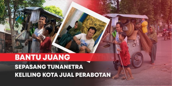 Miris! Pak Kharifin Berjuang Keliling Kota Meski Tak Bisa Melihat